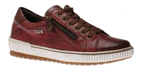 Ottawa Burgundy Leather Zipper Lace-Up Sneaker
