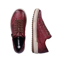 Ottawa Burgundy Leather Zipper Lace-Up Sneaker