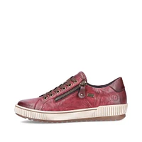 Ottawa Burgundy Leather Zipper Lace-Up Sneaker