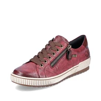 Ottawa Burgundy Leather Zipper Lace-Up Sneaker