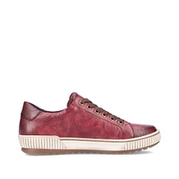Ottawa Burgundy Leather Zipper Lace-Up Sneaker