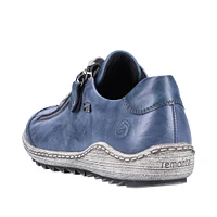 Ottawa Blue Leather Lace-Up Sneaker