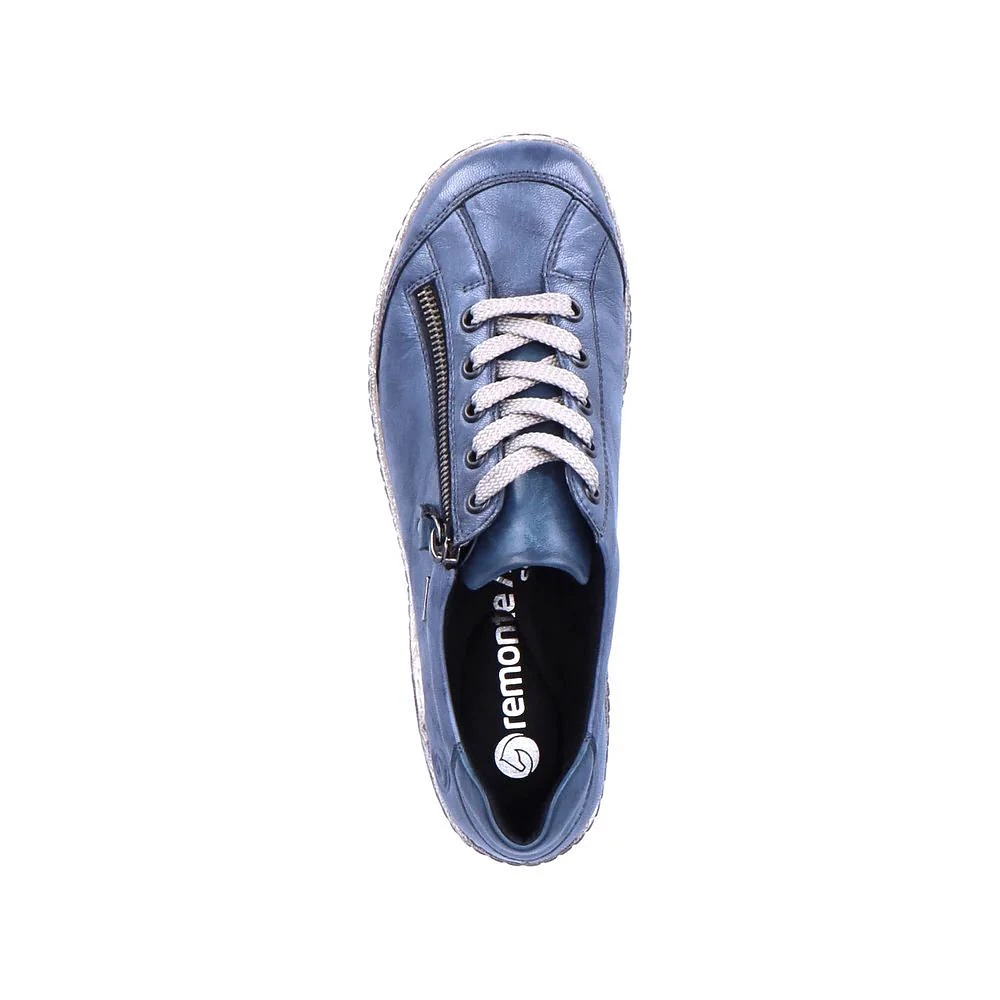 Ottawa Blue Leather Lace-Up Sneaker