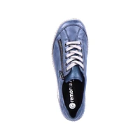 Ottawa Blue Leather Lace-Up Sneaker