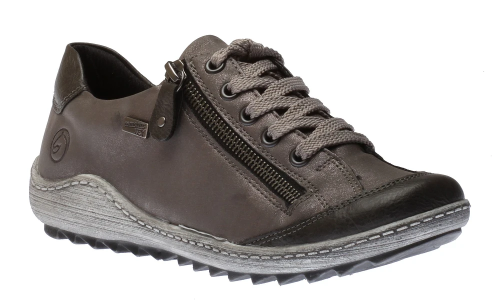 Ottawa Grey Leather Lace-Up Sneaker