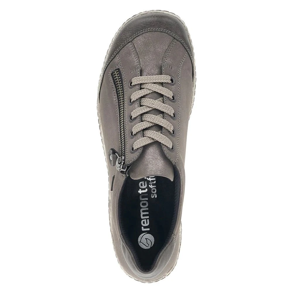 Ottawa Grey Leather Lace-Up Sneaker