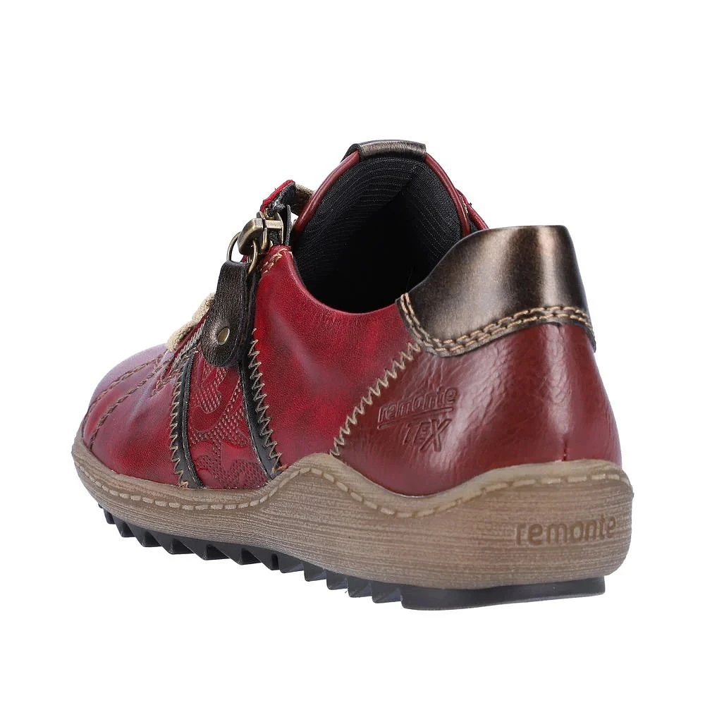 Cristallino Wine Leather Lace-Up Sneaker