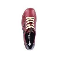 Cristallino Wine Leather Lace-Up Sneaker