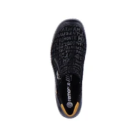 Gargano Black Yellow Print Zipper Sneaker