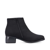 Stretch Black Zipper Water-Resistant Ankle Boot