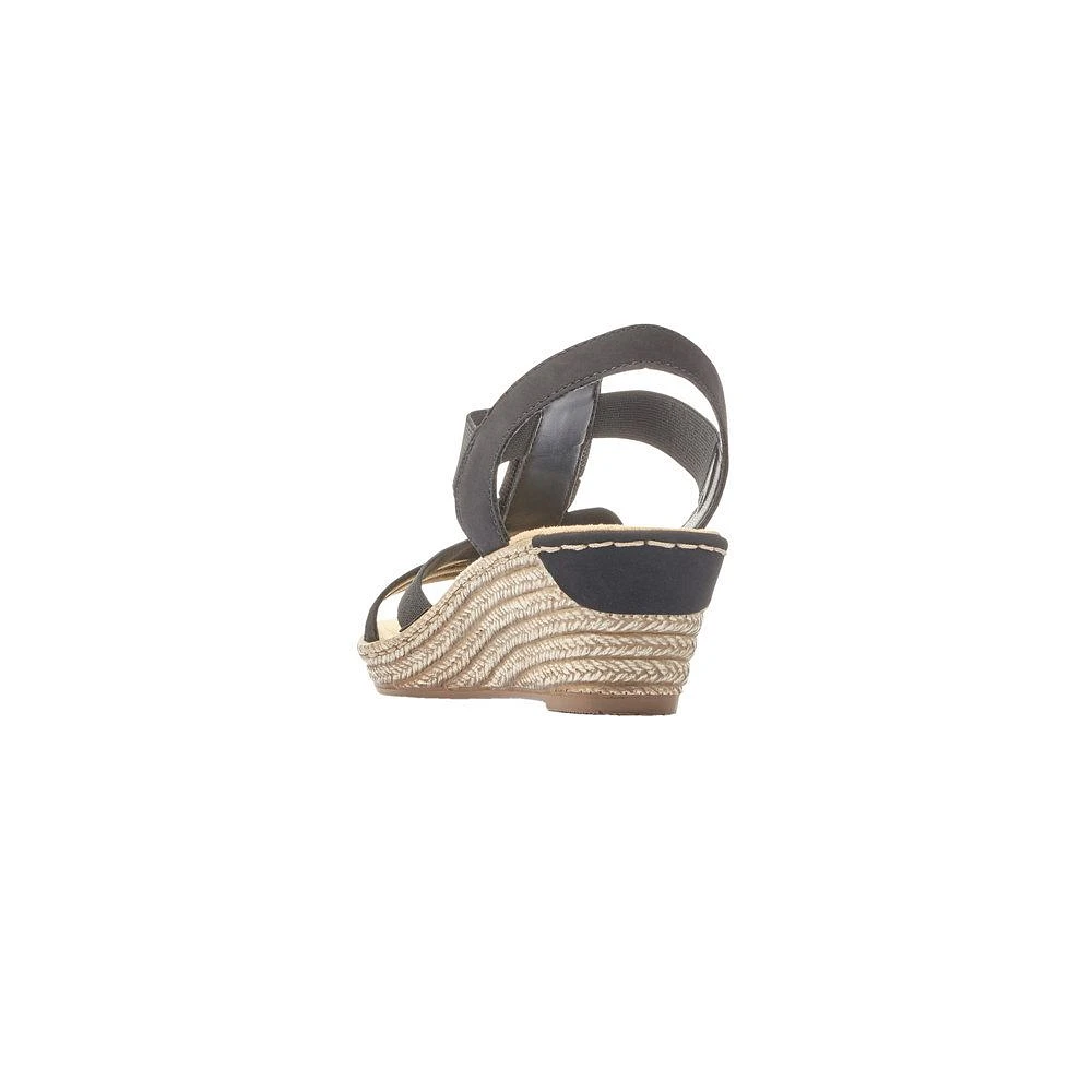 Morokko Black Medallion Wedge Sandal