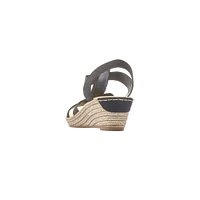 Morokko Black Medallion Wedge Sandal