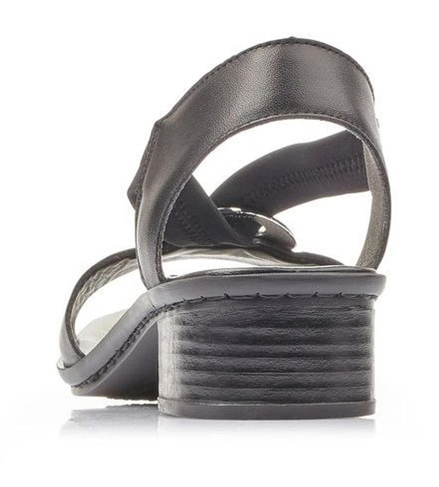 Victoria Black Leather Sandal