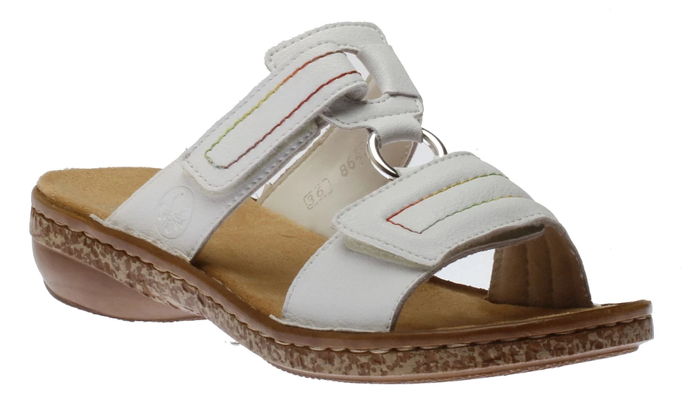 Rock White Multicolour Stitch Slide Sandal