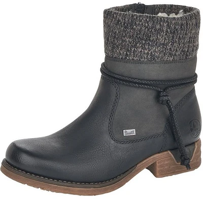 Eagle Black Grey Knit Ankle Boot