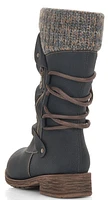 Mombasa Black Knit Mid-Height Boot