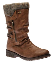 Andros Brown Knit Mid-Height Boot