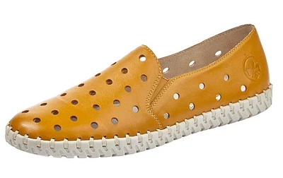 Newark Yellow Perforated Leather Loafer