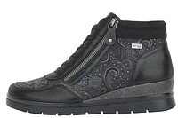 Korfu Black Paisley Wedge Ankle Boot