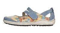 Odense Blue Multicolour Mary Jane Flat Shoe