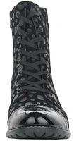 Largo Black Grey Polka Dot Lace-Up Ankle Boot