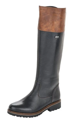 Cristallino Black Brown Leather Tall Boot