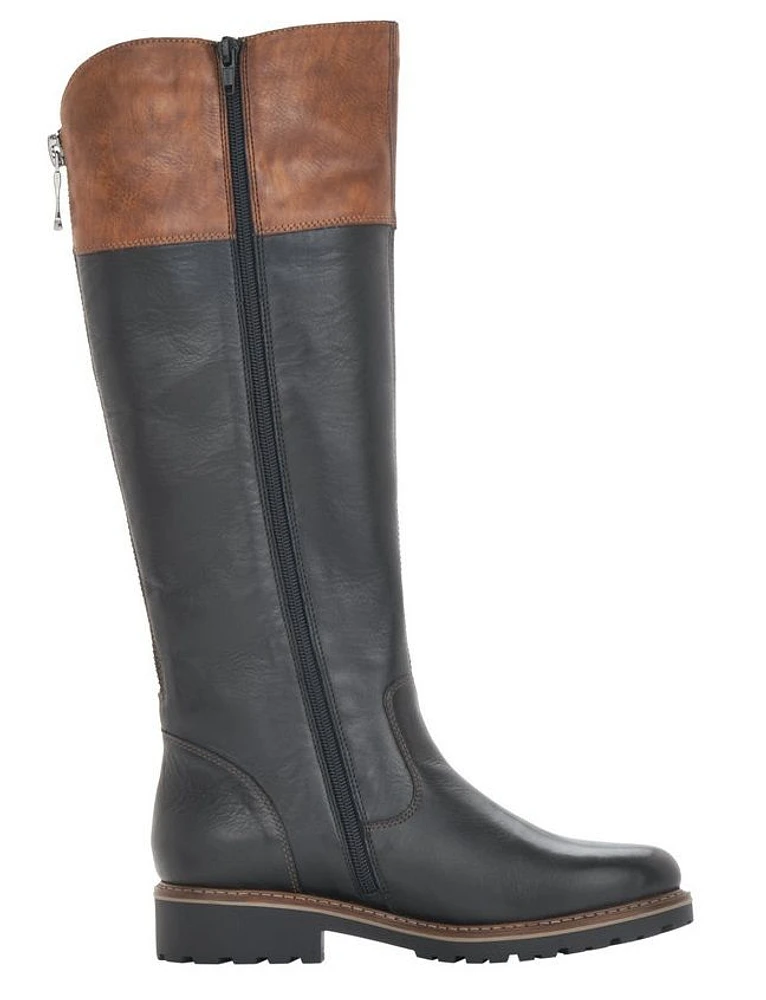 Cristallino Black Brown Leather Tall Boot