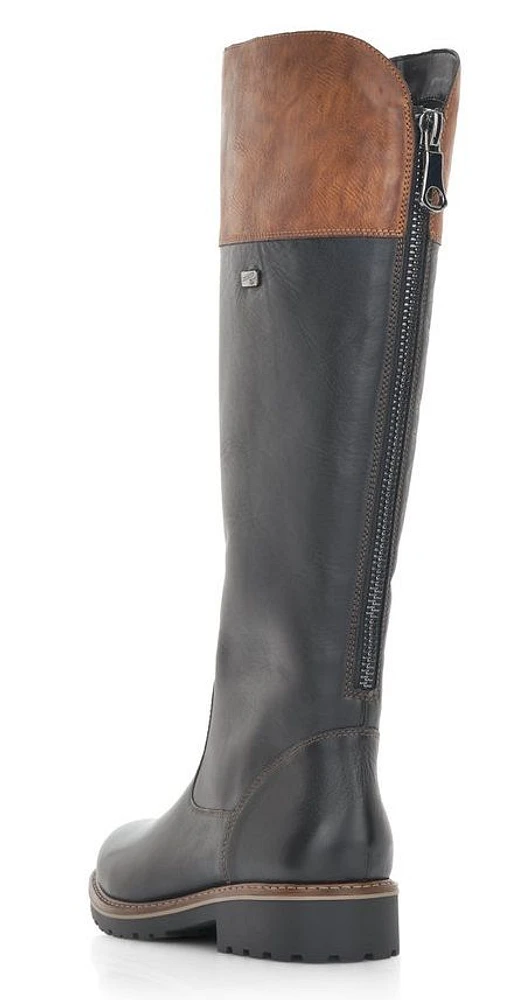 Cristallino Black Brown Leather Tall Boot