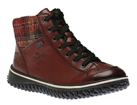 Eagle Wine Tartan Lace-Up Ankle Boot