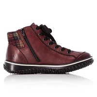 Eagle Wine Tartan Lace-Up Ankle Boot