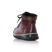 Eagle Wine Tartan Lace-Up Ankle Boot