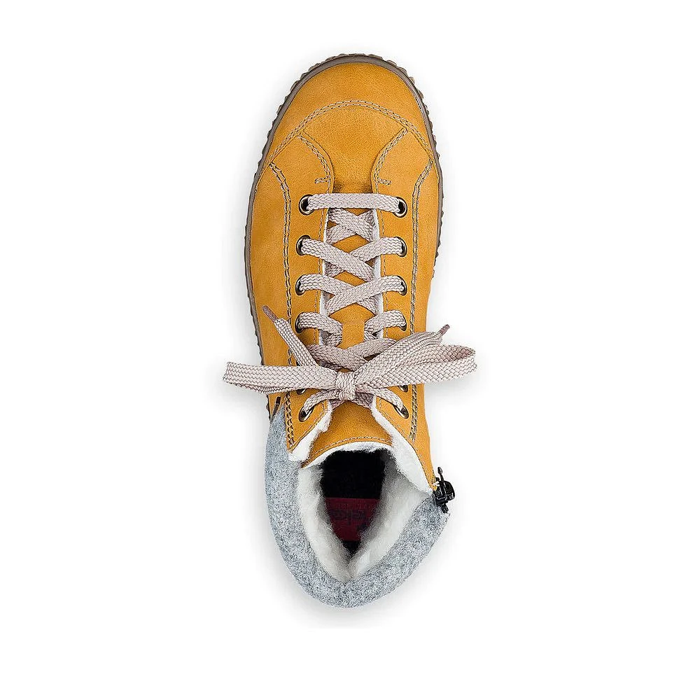 Morelia Yellow Fleece Lined Lace-Up Ankle Sneaker