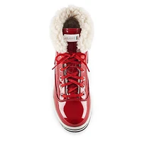 Rimini Lace-Up Red Patent Winter Ankle Boot