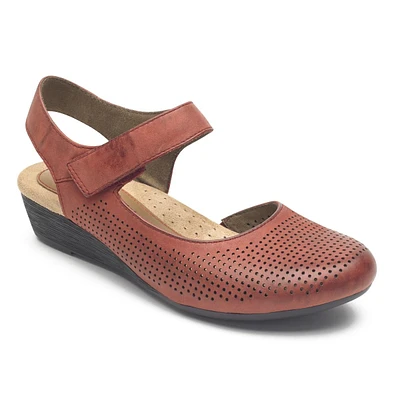 Judson Perforated Leather Wedge Sandal