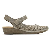 Judson Metallic Perforated Leather Wedge Sandal