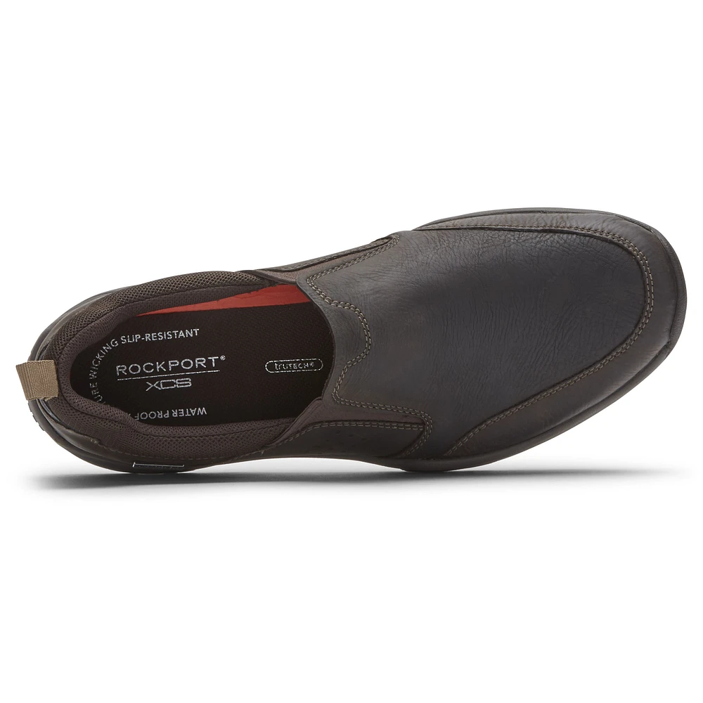 XCS Spruce Peak Brown Waterproof Leather Slip-On Shoe