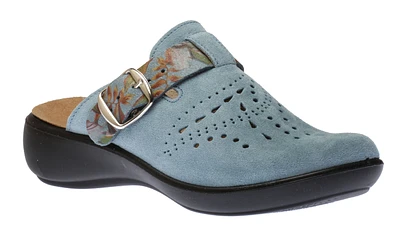 Korsika 345 Light Blue Nubuck Leather Clog