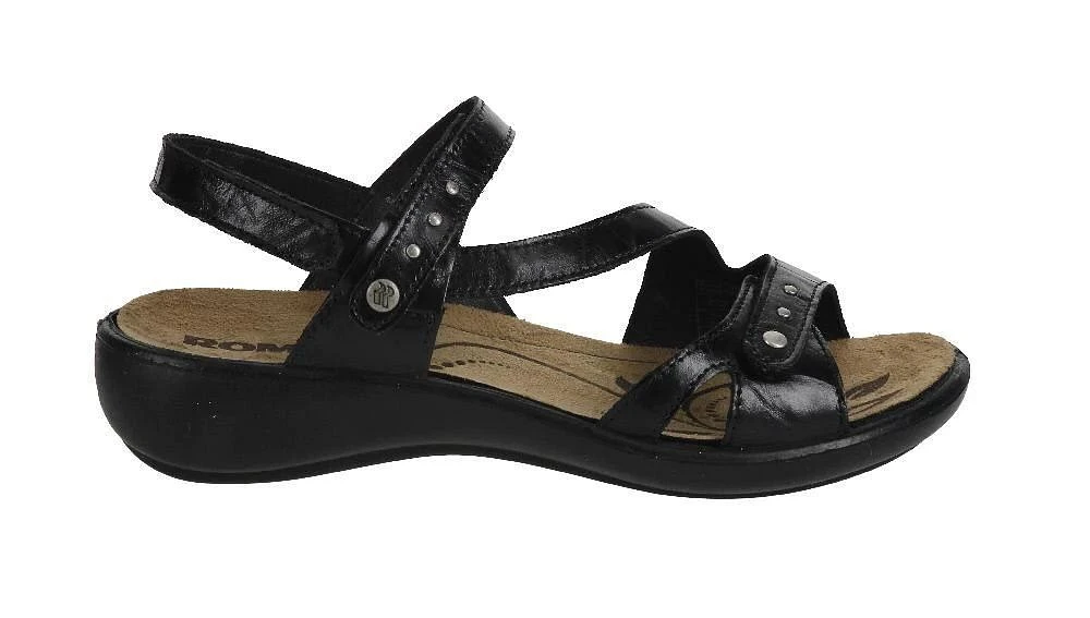 Ibiza 70 Black Leather Asymmetrical Sandal