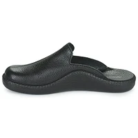 Monaco 202G Black Leather Slipper