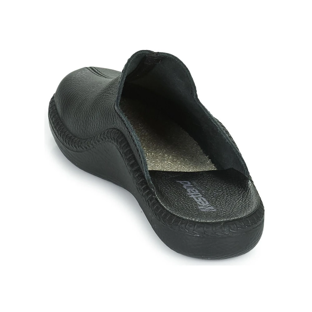 Monaco 202G Black Leather Slipper