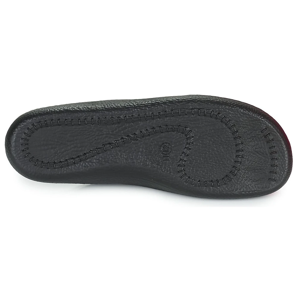 Monaco 202G Black Leather Slipper