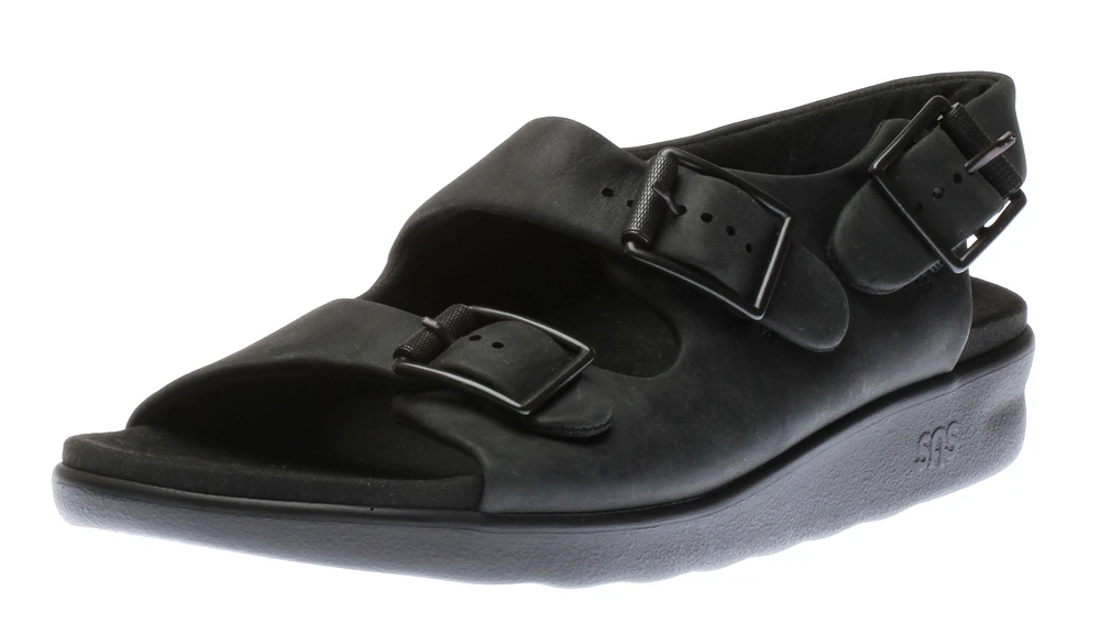 Bravo Black Bear Leather Heel Strap Sandal