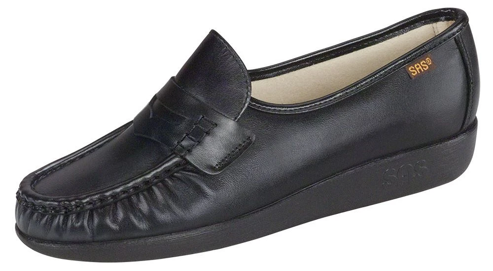 Classic Black Leather Slip-On Loafer