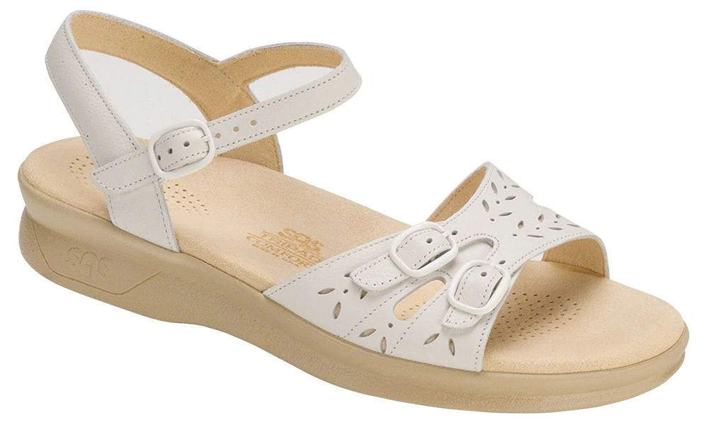 Duo White Leather Strap Sandal