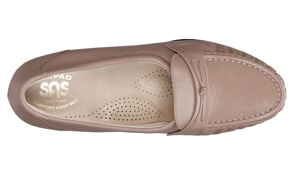 Easier Mocha Leather Slip On Wedge Loafer