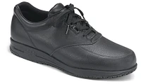 Guardian Black Leather Non-Slip Lace-Up Walking Shoe