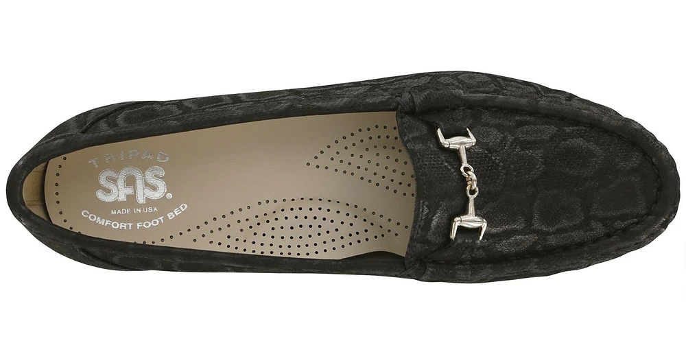 Metro Black Nero Snake Slip On Loafer