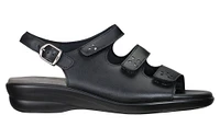 Quatro Black Leather Slingback Sandal