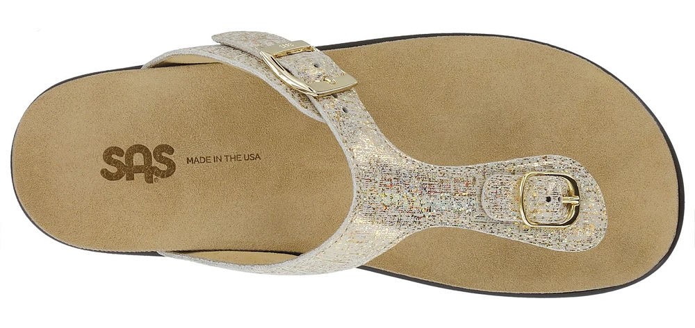 Sanibel Shiny Gold Thong Sandal