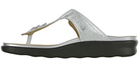 Sanibel Shiny Silver Thong Sandal